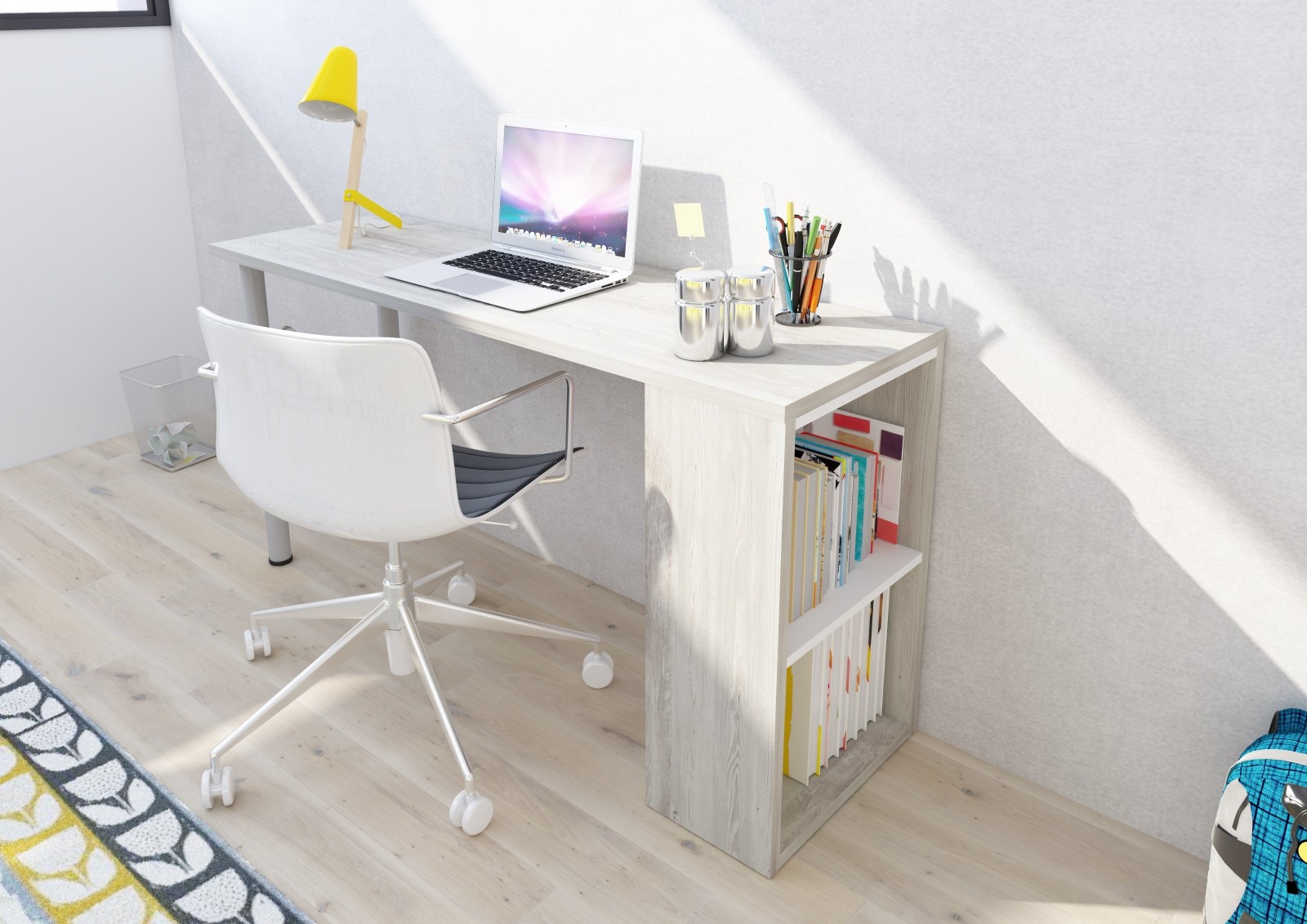 Desk 200cm with metal legs or support Bo0.
